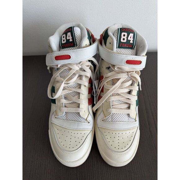 adidas Originals Men's Forum 84 High Sneakers GX9055 Cream White/Green/Red 8.5 - Picture 5 of 7